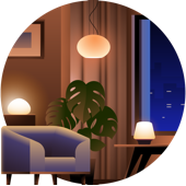 living room lighting illustration